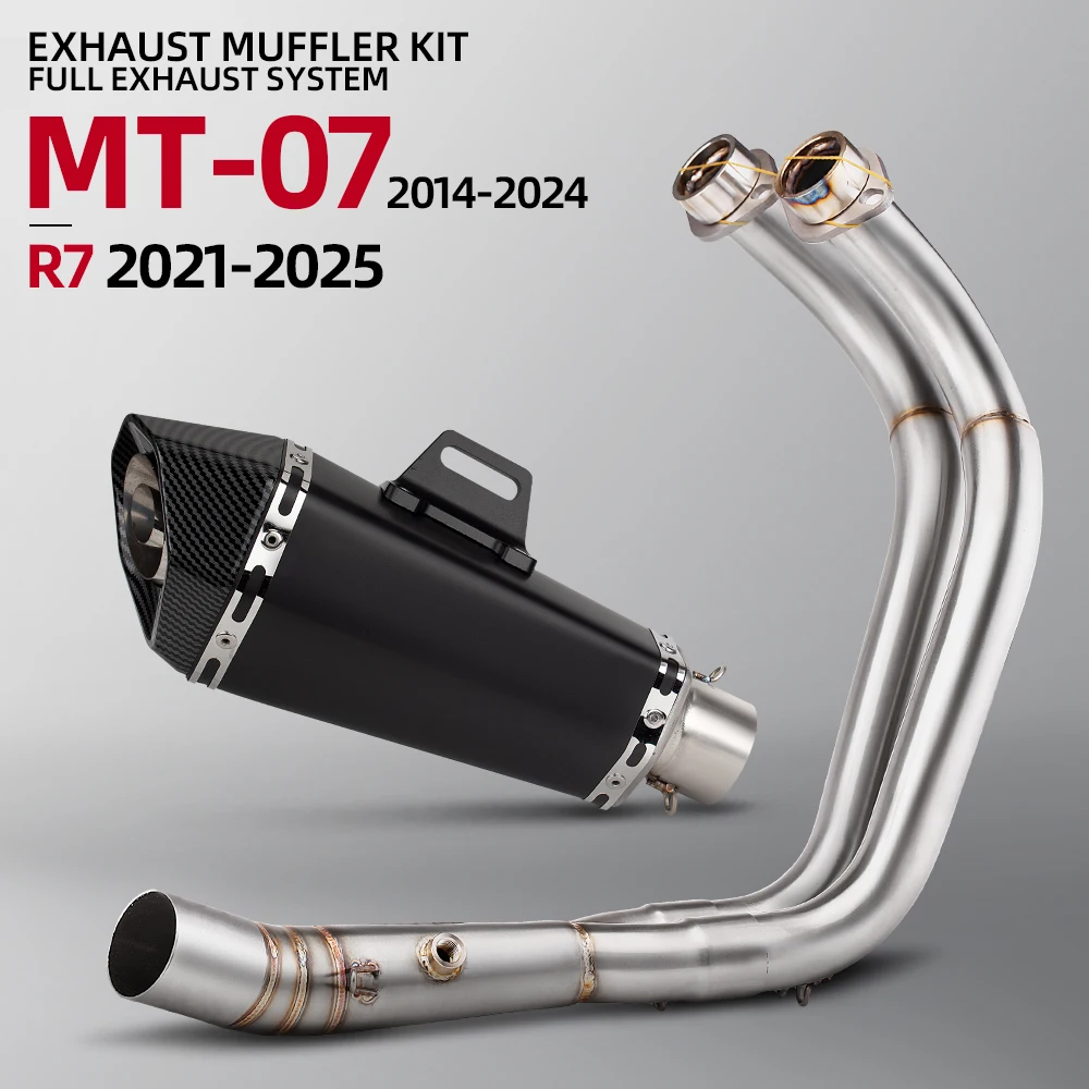 

For Yamaha MT07 2014-2024 R7 2021-2025 Motorcycle Full Set Bottom Exhaust System Manifold Connect Muffler with DB Killer
