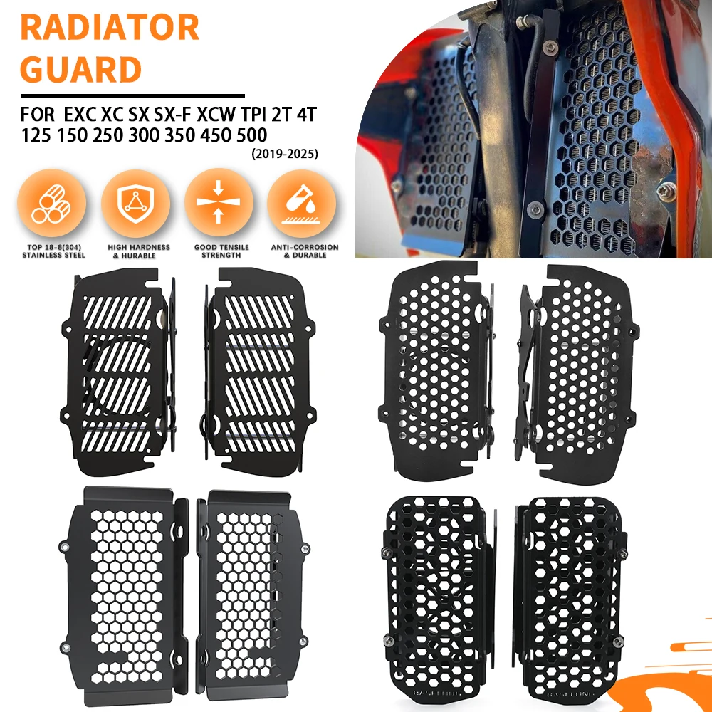 

Radiator Grille Guard Cover FOR EXC XC SX SX-F XCW TPI 2T 4T 125 150 250 300 350 450 500 2019 2020 2021 2022 2023 2024 2025