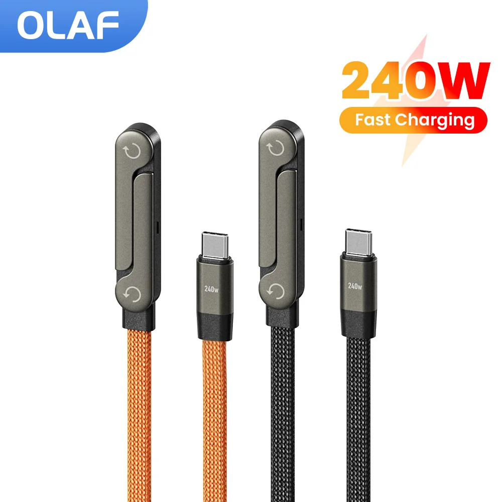 240W Fast Charging Type C To Type C Cable Quick Charge Elbow Game Cable With Phone Stand For iPhone 17 16 15 Samsung Huawei