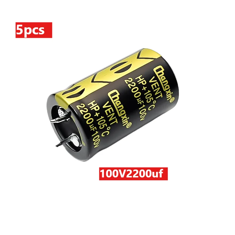 

5PCS 100V 2200uF Speaker Amplifier Power Filter Capacitor Long Life Snap-in 25x40mm