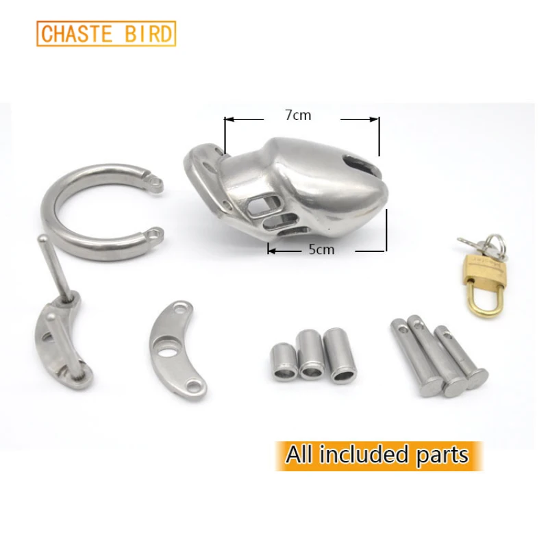 CHASTE BIRD 316L Medical grade Stainless Steel Metal Male Belt Chastity Device Small Cock Cage Penis Ring Sex Toy BDSM  A249