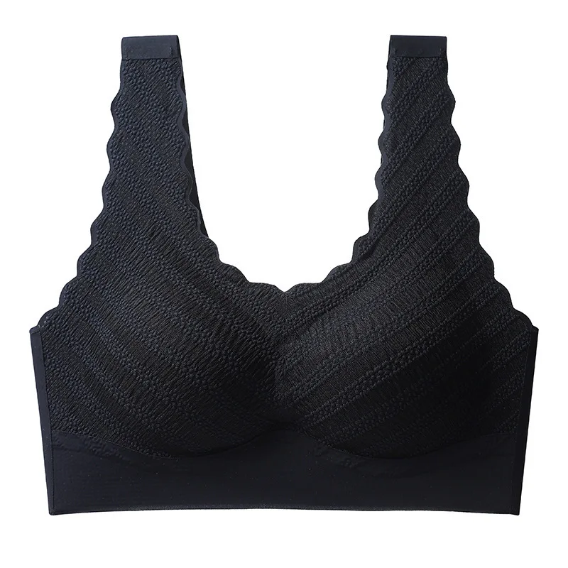 Women Non-marking Back Underwear Female Large Size Non-steel Rings Underwear Women Summer Thin Section Brassiere Mum Sports Bras