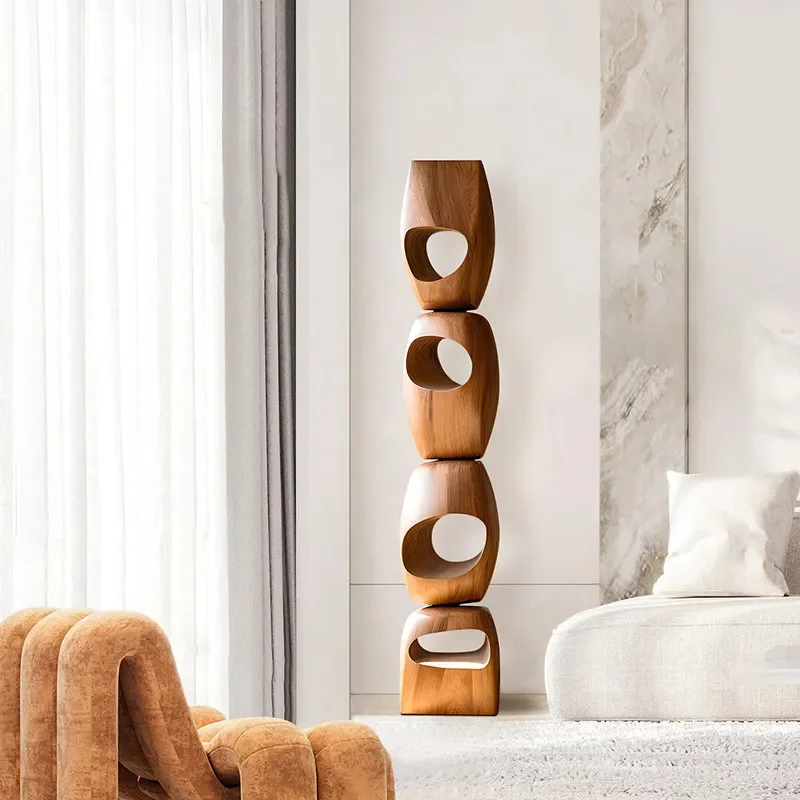 NM Wabi Sand Wind Advanced Sense Geometric Art Special-shaped Candlestick Ornament Model Room Living Room Wine Cabinet Creative