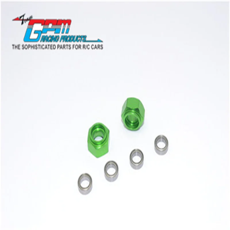 GPM ALUMINIUM FRONT WHEEL HEX ADAPTER WITH BEARING - 2PCS SET FOR TAMIYA DT03 RC Upgrade