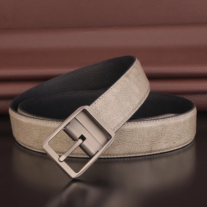 Alta qualidade clássico pino fivela de couro genuíno correias casuais jovens meninos cintos cowboy moda cowskin ceinture homme b572