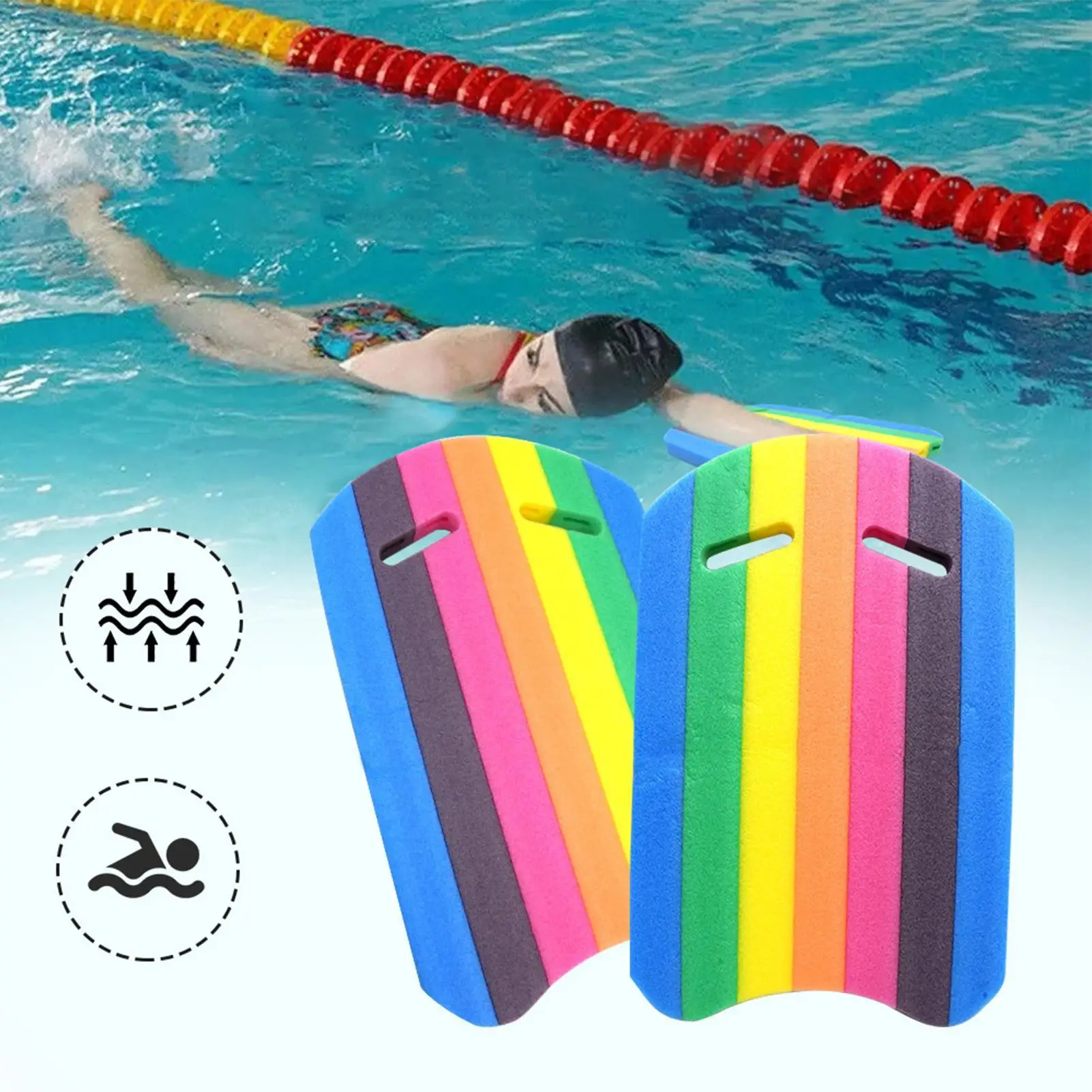 30x48CM EVA Foam Kids Kick Board, Swim Training Float for Beginners, Pool & Beach Swimming Aid for Summer Camp Lake Activities