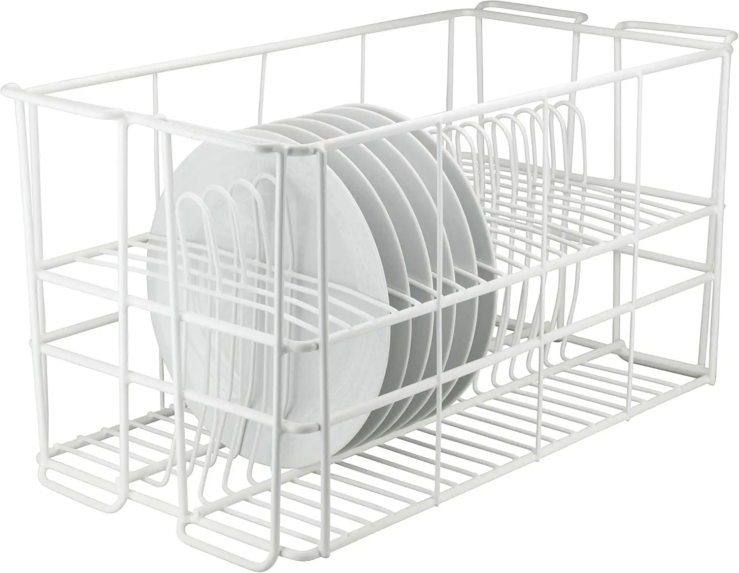 

20-Compartment Dinner Plate Rack, Holds 10"-11" Dinner Plates, White