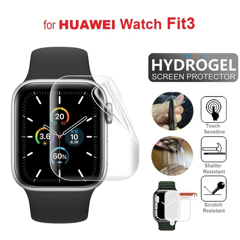 화웨이 워치 Fit3 스마트워치용 소프트 TPU 하이드로겔 필름, HD 클리어 스크린 보호대, 100 개