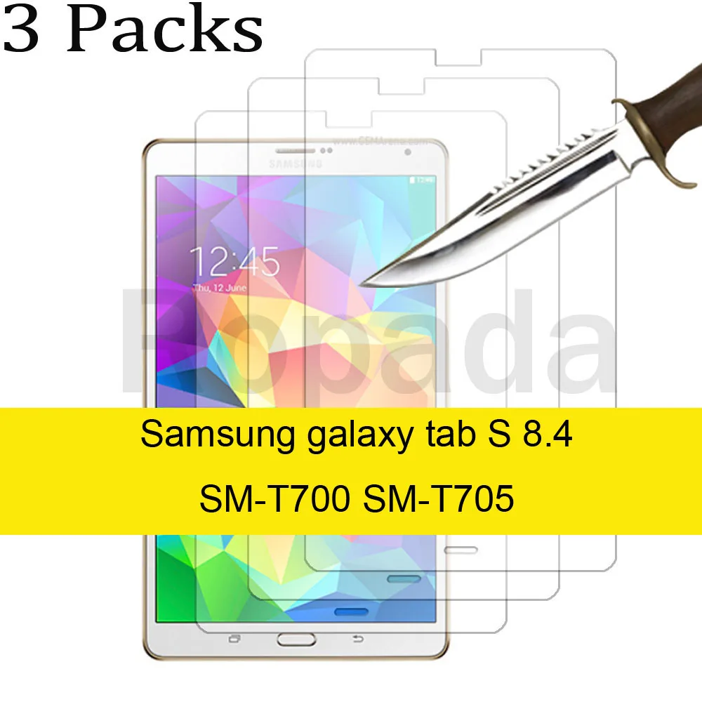 3PCS Glass screen protector for Samsung Galaxy Tab S 8.4 SM-T700 SM-T705 tablet protective film