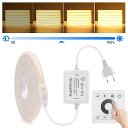 230V Dimmable COB Neon Strip LED Light With Touch Panel Remote 750W 240V 220V IP65 RA90 Diode Tape Rope 3000K 4000K 6000K
