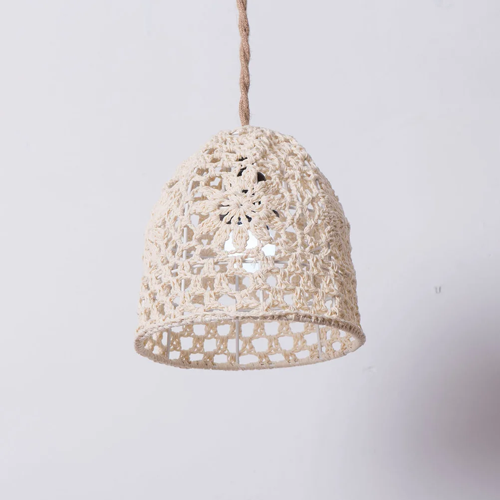 

Bedroom Pendant Light Lampshade Beige L Hand Woven Bohemian Hanging Lamp Shade Indoor Light Cover Decorative Lamp Accent