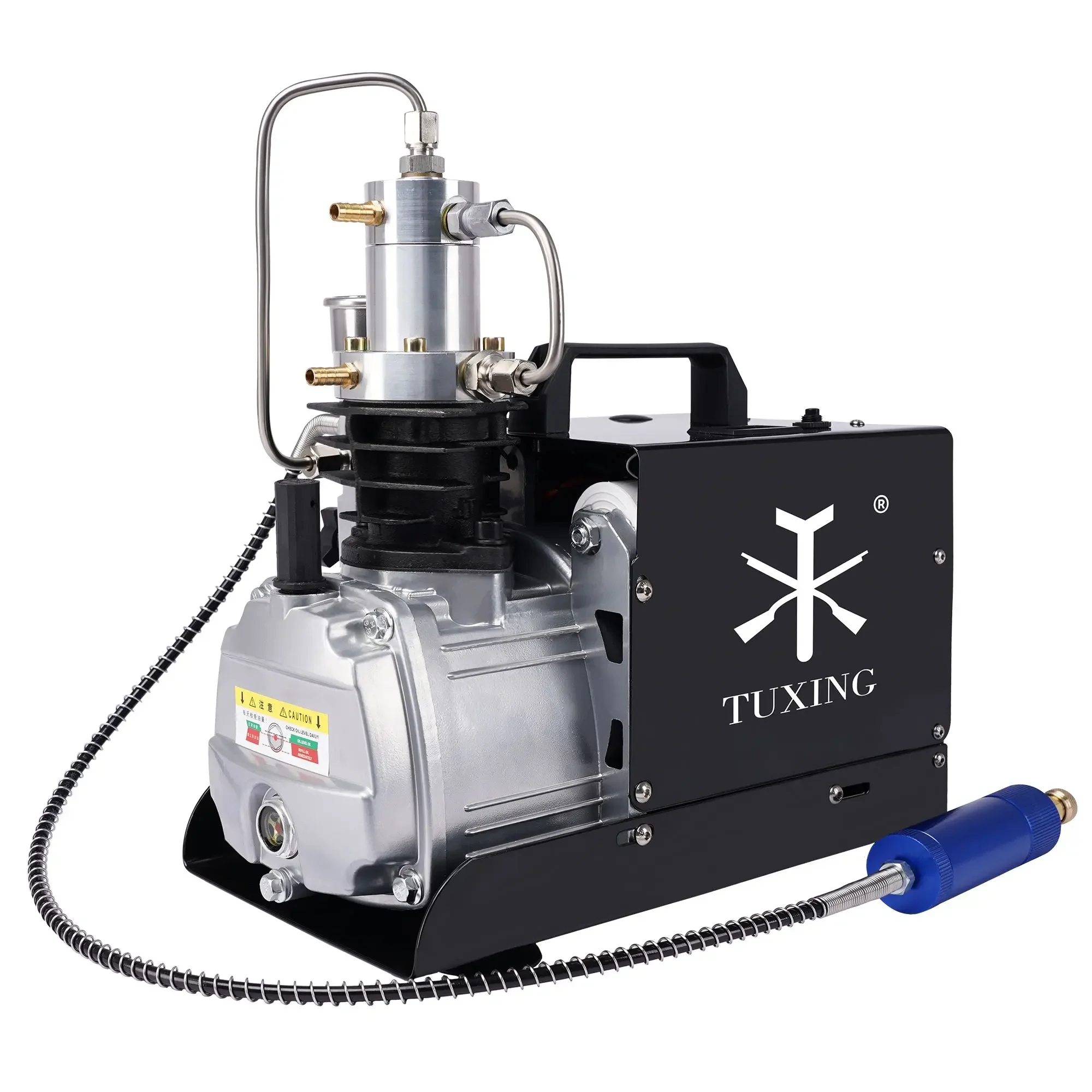 TUXING TXES021 300Bar PCP compresor de aire eléctrico 4500Psi compresor de alta presión para PCP Rifle buceo 0-6.8L tanque