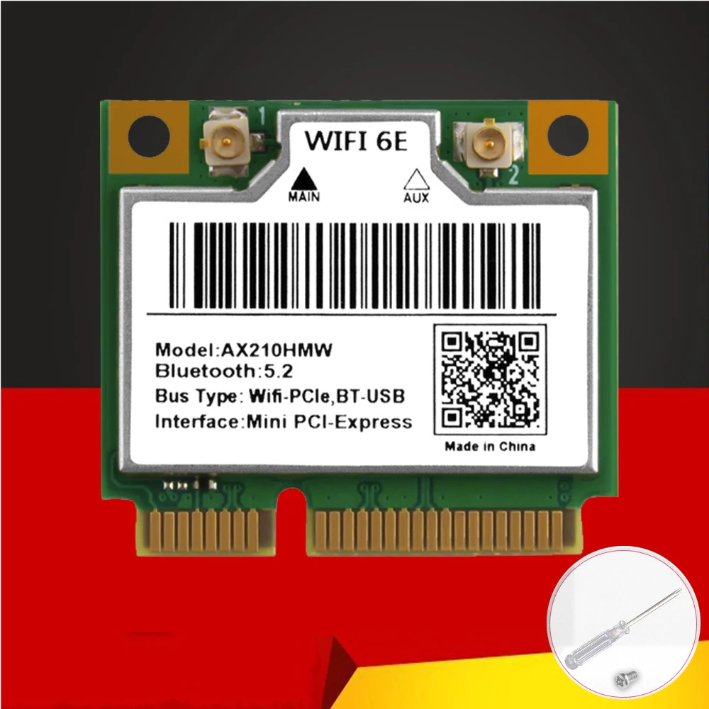 Novo wifi 6e ax210hmw mini pcie wifi cartão para intel ax210 5374mbps bluetooth5.2 802.11ax 2.4g/5g/6g wifi 6 ax210 adaptador sem fio