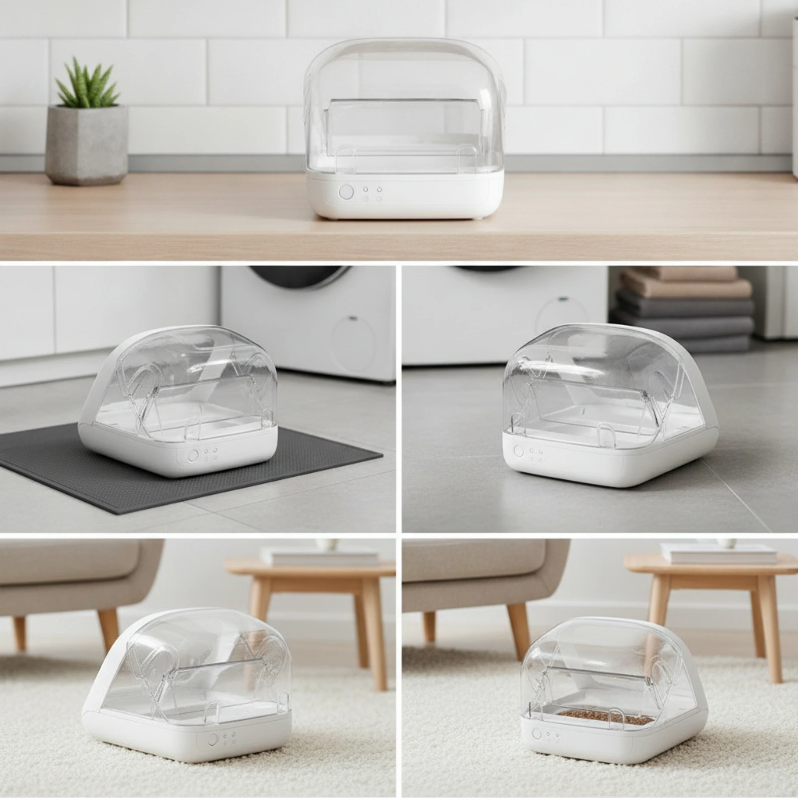 2 Pieces Pet Feeder Rear Cover Transparent Back Cover Feeder Cover Clear Compatible for Home