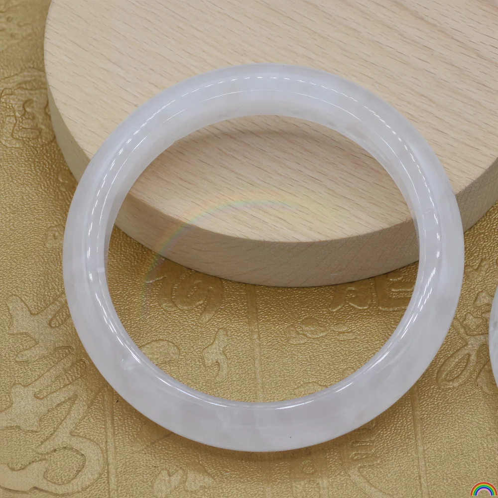 Rwbuy brand design natural white powder crystal bracelet, women's white crystal translucent jade jewelry