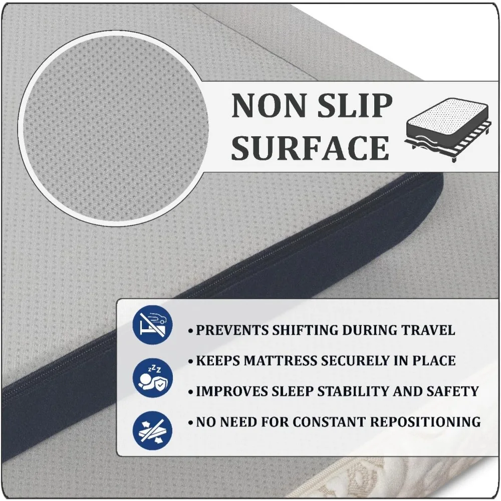 RV用ジェルメモリーフォームマットレス - 4 x 24 x 72、硬めの密度ベース、耐水性オーガニックコットンカバー、米国製