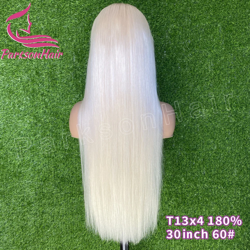 Wear Go Glueless Wig 13X6 HD Platinum Ash Blonde Colored Lace Front Wig Pre Plucked 13X4 #60 White Lace Frontal Wigs For Women