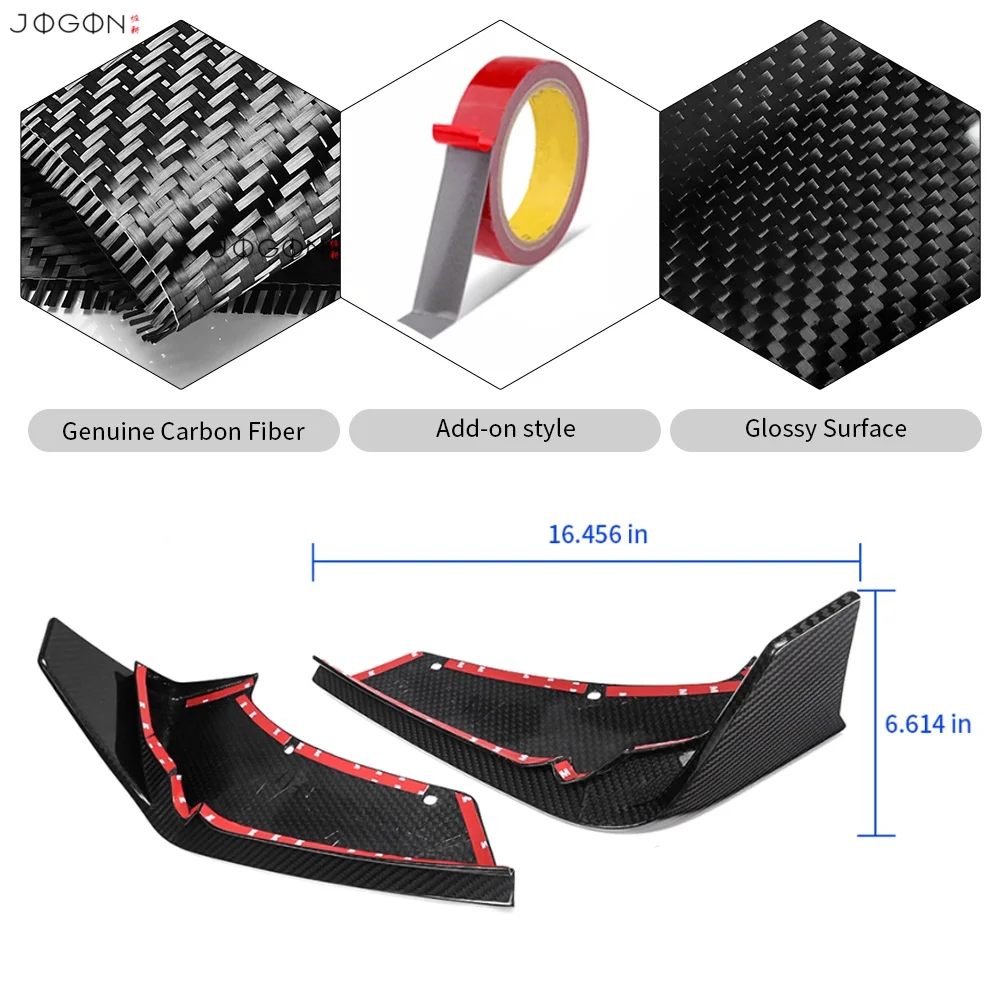 Real Carbon Fiber Car Rear Bumper Corner Fins Splitter Decoration For Chevrolet Corvette C8 Stingray Coupe HTC Z51 2020 Up