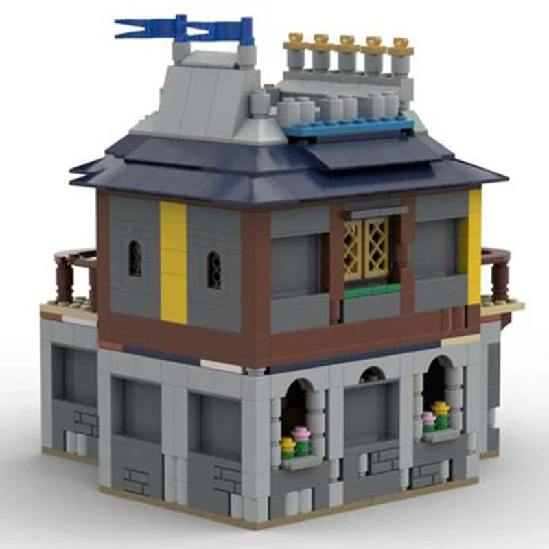 Moc Gebäude Ziegel Mittelalterliche Burg Modell Medieval Inn Technologie Modulare Blöcke Geschenke Spielzeug Für Kinder DIY Sets Montage