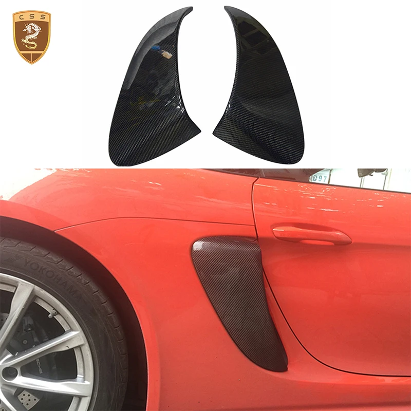 2Pcs Car Rear Door Side Air Vents For Porsche 718 GT4 Carbon Fiber Side Vents Air Intake Trim Bumper Spoiler Accessories