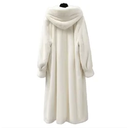 Fall / Winter Dopamine Mink Coat 2026 New Loose Hooded Over The Knee Mid-length Ermine Fur Coat for Women High Appearance Level