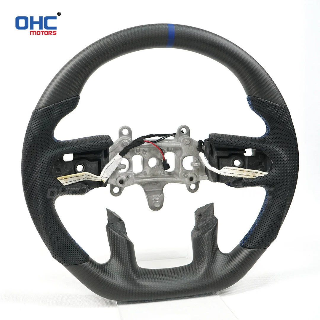 OHC 100% Pure Carbon Fiber Customized Steering Wheel For Dodge Carbon Fiber Leather Half Punch Steering Wheel