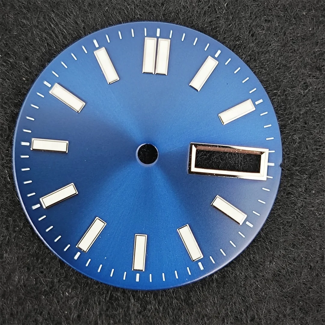 NH36 ساعة الطلب 28.5 مللي متر أمة الله تاريخ مزدوج التقويم ساعة وجوه الأخضر مضيئة ساعة اكسسوارات لحركة NH36/ 4R/ 7S