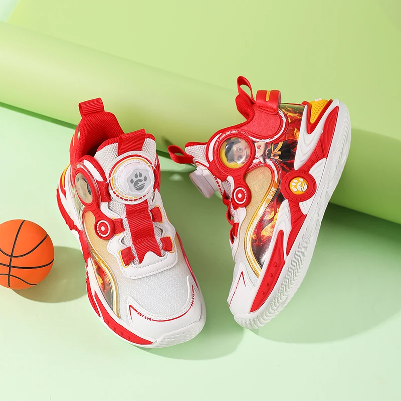 أحذية رياضية للأطفال للأولاد 2025 نمط جديد أحذية الجري غير الرسمية للطلاب أحذية كرة السلة الشبكية القابلة للتنفس #4