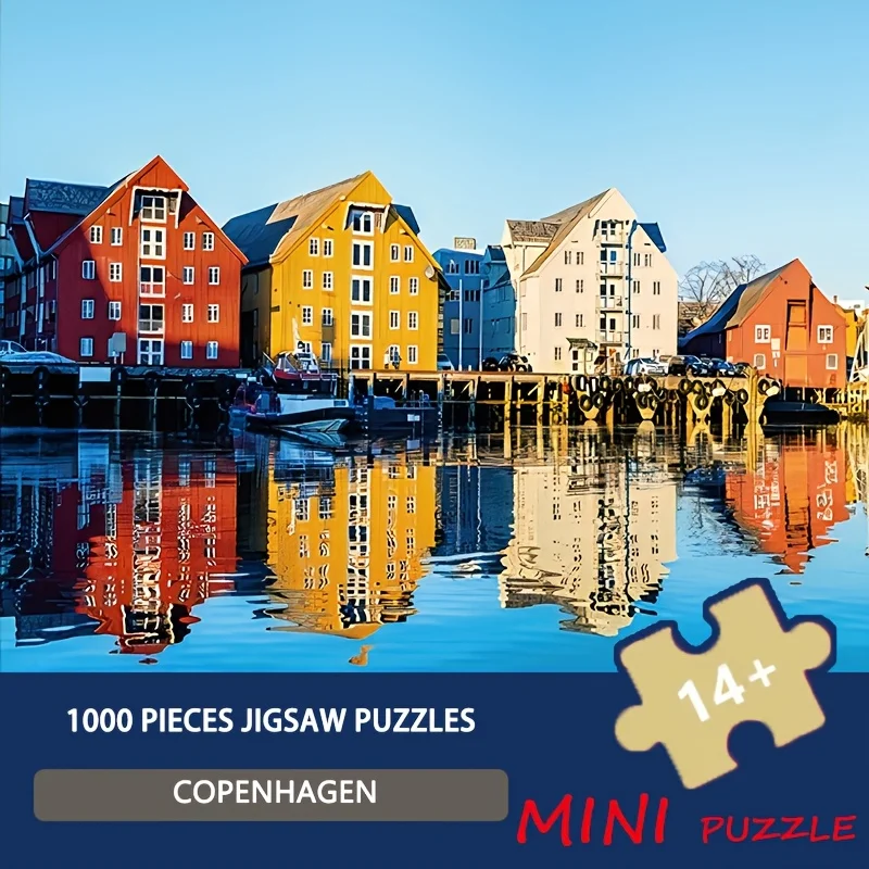 

1000-Pieces Copenhagen Puzzle 55.8x35.6cm/22"x14" - Premium Matte Paper for Adults/Teens, Wall Art Decor Holiday Gift