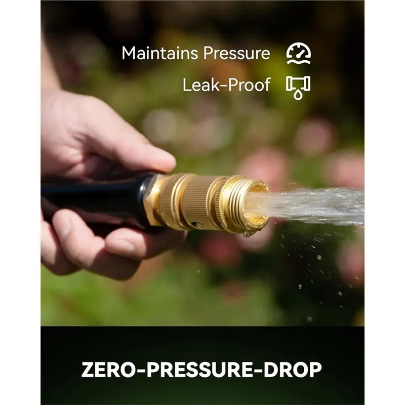 PZHI Garden Hose Quick Connect Fittings 4 Pack Brass Heavy Duty 3/4 Inch GHT Leak Proof Connector for Faucet Nozzle Sprinkler