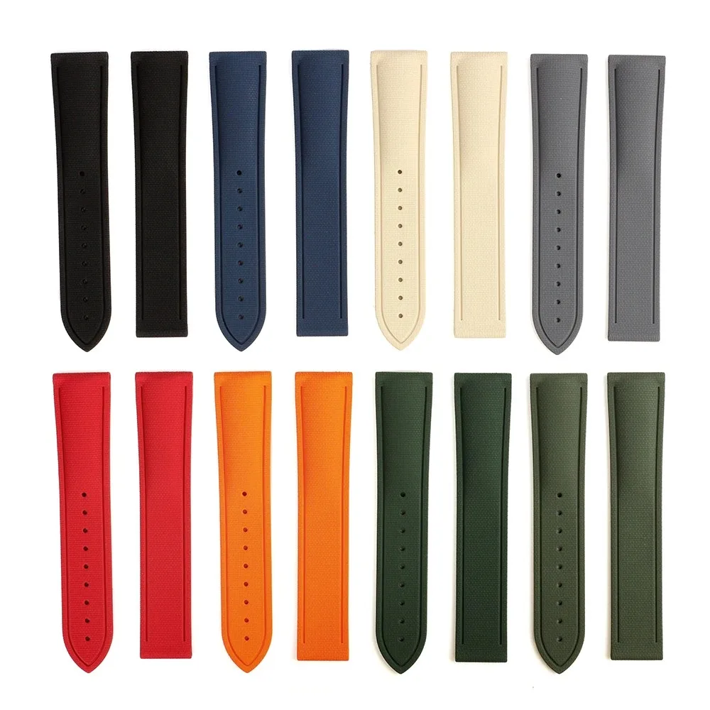 

For Cartier Tank Omega Seamaster Series Universal FKM Rubber Quick Release Watch Strap With Folding Buckle 20mm 21mm 22mm