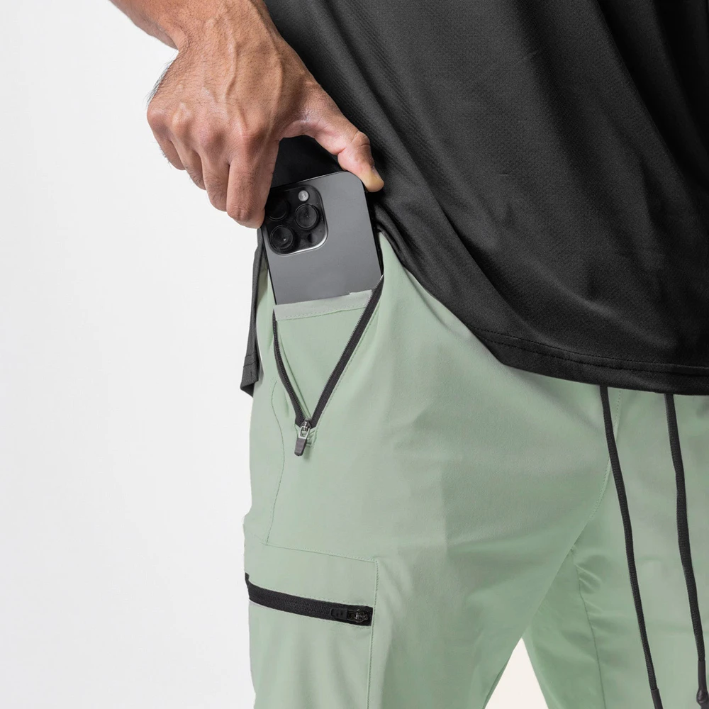 Pantaloni sportivi da uomo pantaloni Cargo da pista da palestra in Nylon pantaloni da jogging allenamento traspirante Fitness pantaloni da corsa