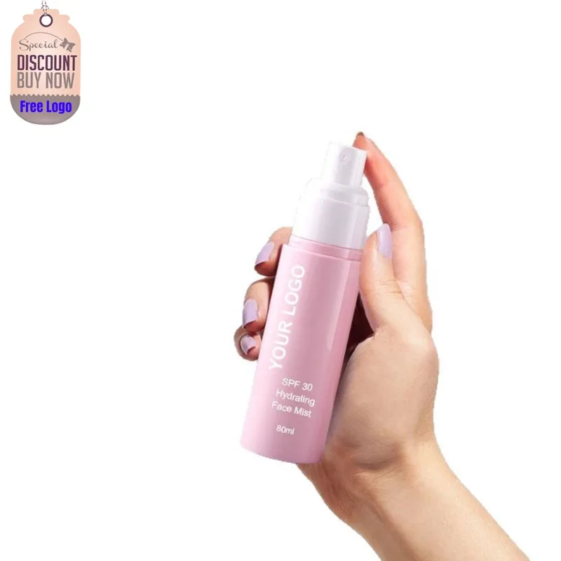 

Пользовательский 80 мл SPF30 спрей для фиксации макияжа, быстросохнущий, долговечный, формирующий пленку, нежирный увлажняющий спрей для фиксации макияжа