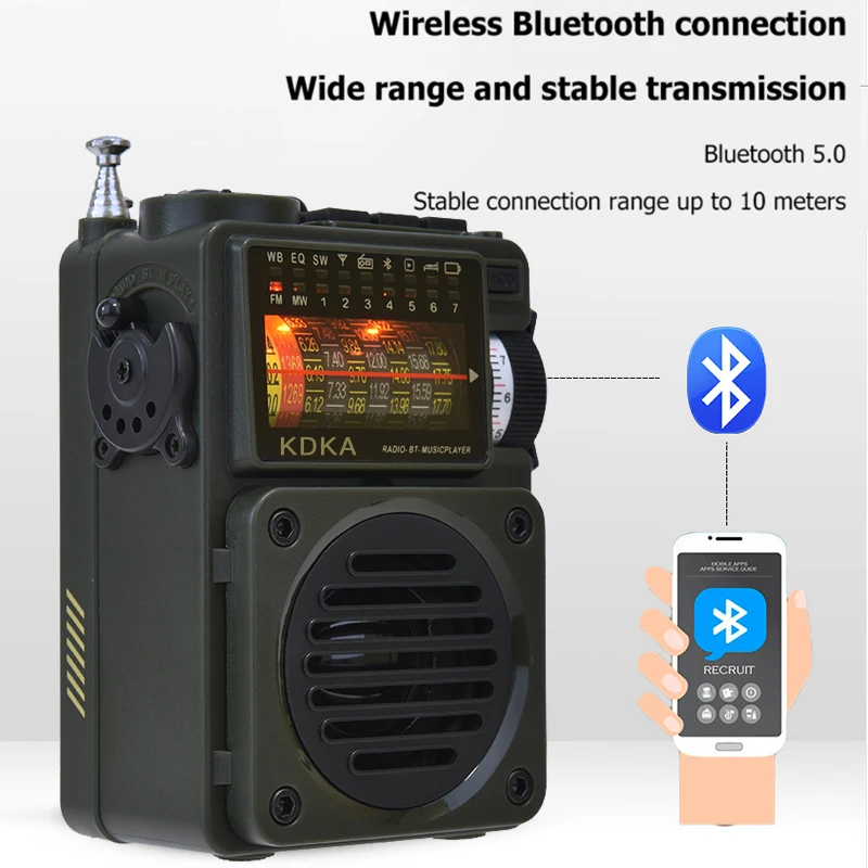 KDKA-700/701 portable music radio full band FM/MW/SW/WB receiver subwoofer Bluetooth 5.0 speaker TF card plays digital radio