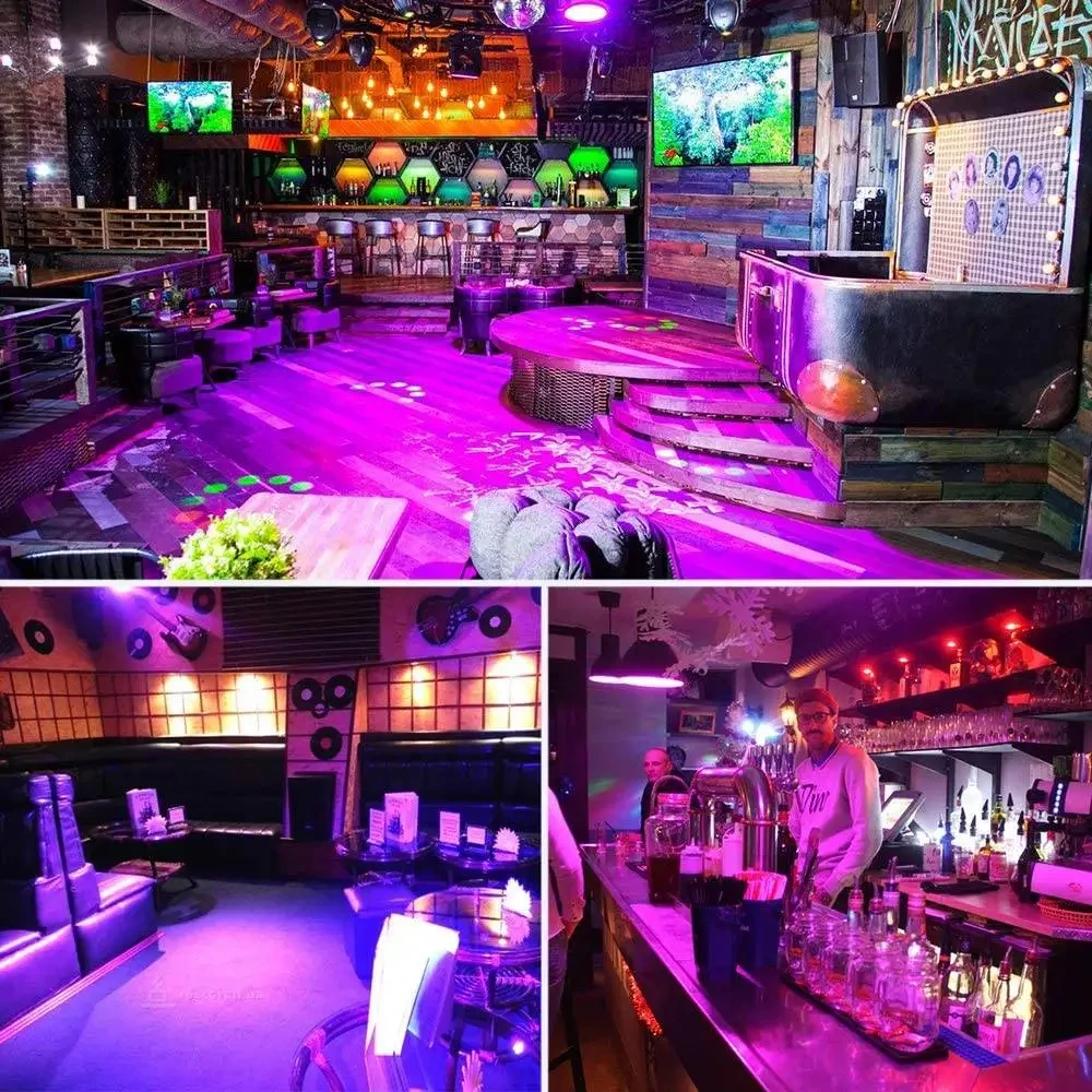 E27 9W UV Purple Black Light Bulb Glow in the Dark Ultraviolet Lamp Blacklight Body Paint Bar Fluorescent Party Decoration Bulb