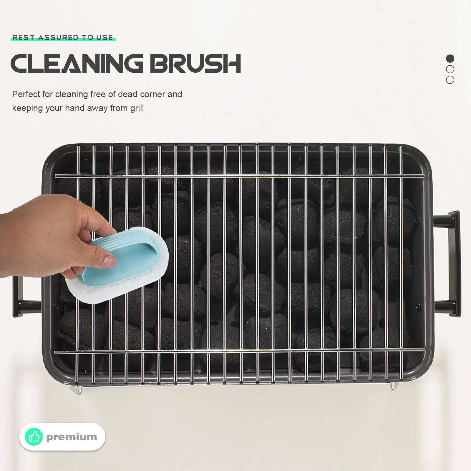 

6Pcs Barbecue Rack Scrubbers Oval Shape Brush Bristle-Free Bbq Cleaning Brush Oil Stain Remover Grilling Rack Countertop Cleaner