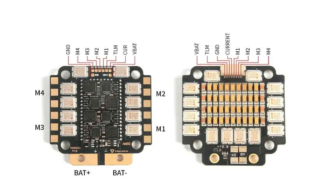 Holybro 31097 Tekko32 F4 Metal 4in1 65A ESC (AM32) 65A x4 speed control F4 MCU @150Mhz / Metal-Cased MOSFET / PWM 16k to 96k