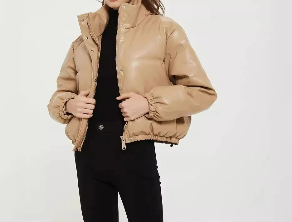 2025 Winter New Stand up Collar Single breasted Slimming Thick Cotton Jacket for Women