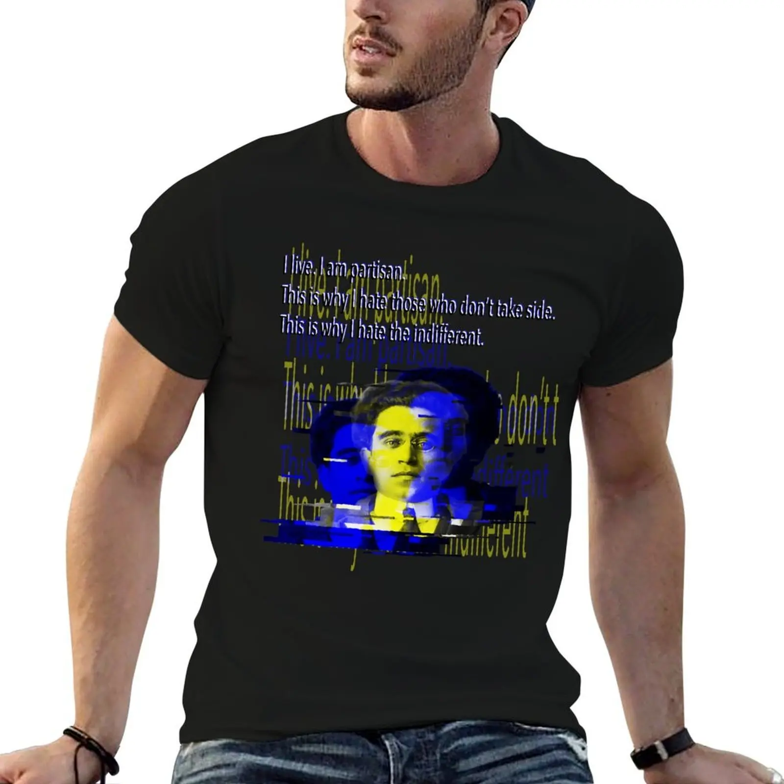 Gramsci : T-shirt « J'ai horreur des indifférents » grande taille respirant