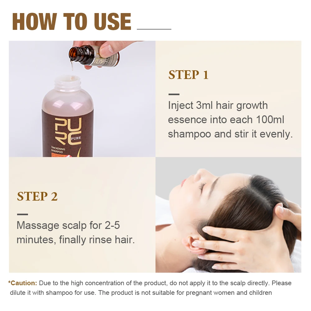 PURC Ginger Hair Growth Oil Fast Hair Growth Products Prevent Hair Loss Thinning Scalp Treatment for Men and Women