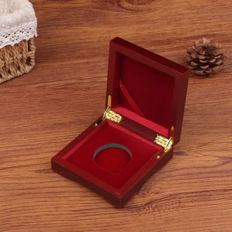 

Wooden Coin Holder Dustproof Display Box Multifunctional Protective Storage For Coins Medals Awards Commemorative Collectibles