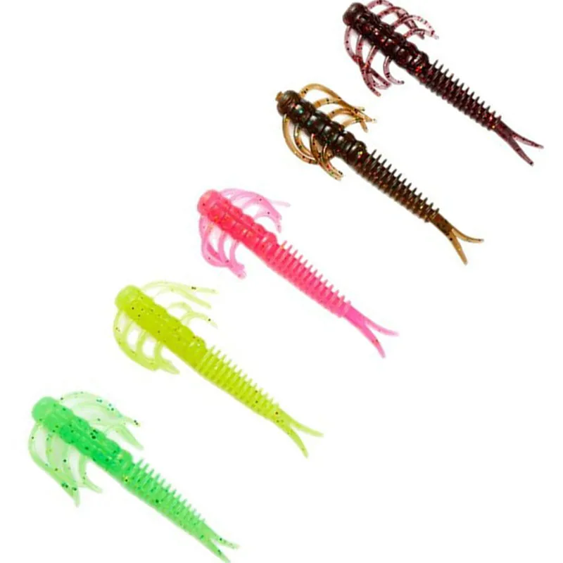 6 قطعة 6.8 سنتيمتر الصيد لينة إغراء الديدان العائمة تمايل TPE البلاستيك الاصطناعي السباحة الطعم الملح تلاعب Ned سهلة لصب الأسماك الطعوم #4