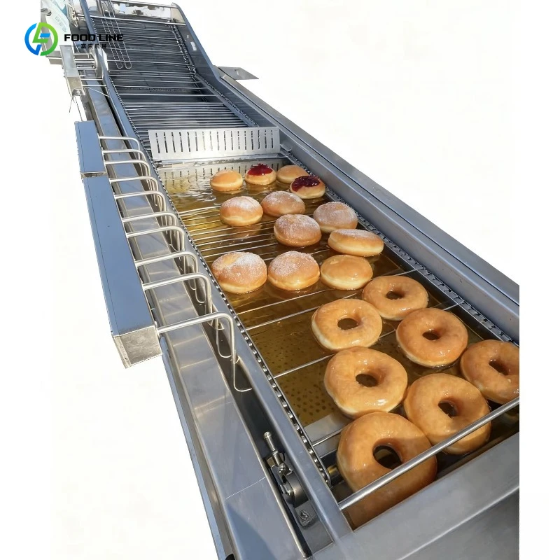 

Customized Automatic Doughnut Frying Line Continuous Food Grade Doughnut Making Equipment