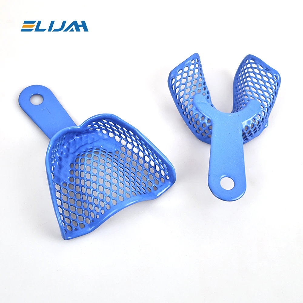 ELIJAH 2Pcs Dental Plastic-Steel Tray Teeth Trays Dental Impression Trays Dental Oral Impression Trays Mesh Shape Dentist Tools