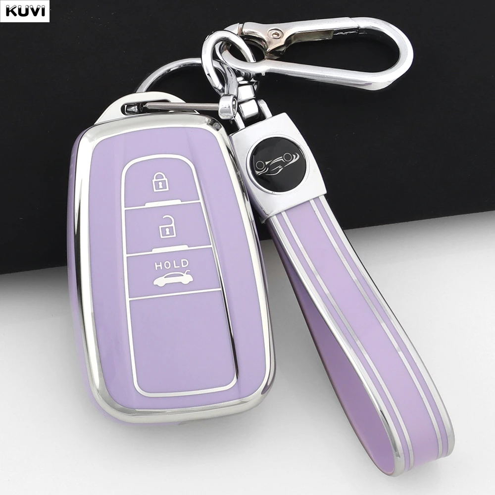 

3 Buttons TPU Car Key Case Cover Shell For Toyota Prius Camry Corolla CHR C-HR RAV4 Land Cruiser Prado Fob Keychain Accessories