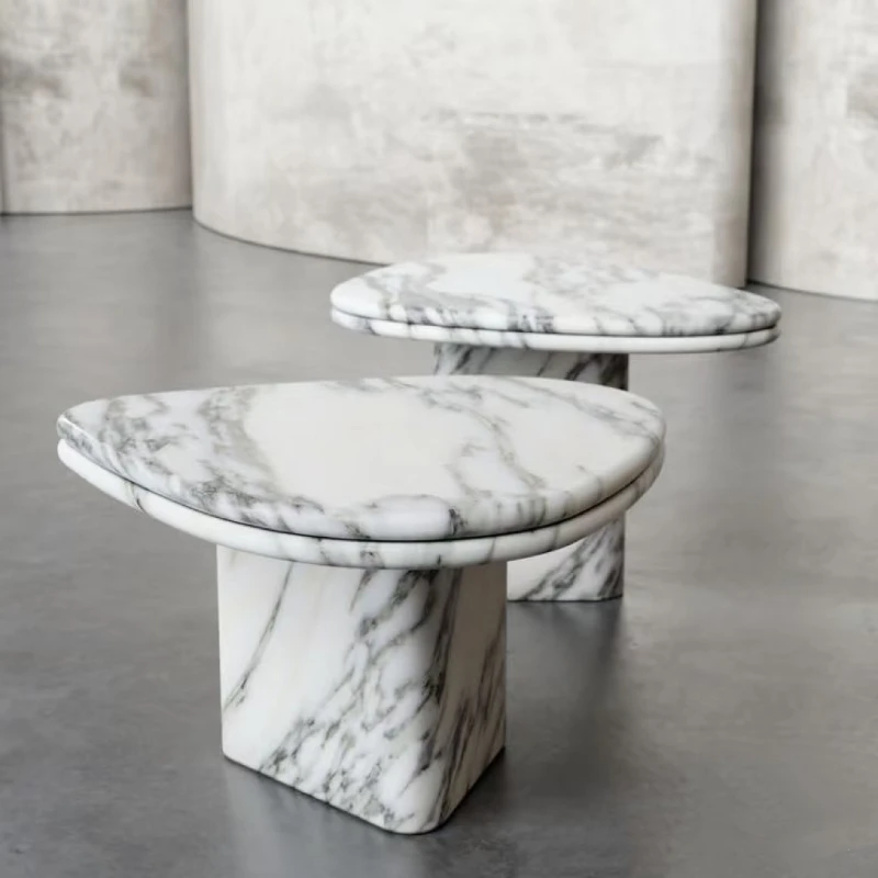 

travertine large flower white edge dining table marble tea table small apartment living room sofa creative coffee table