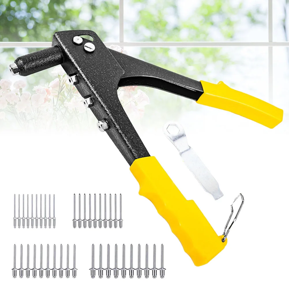 1 Satz 1 Satz manuelle Nietpistole mit einem Griff für Blindnieten, Zugkern-Nietwerkzeug, robustes Metallfaser-Kunststoff