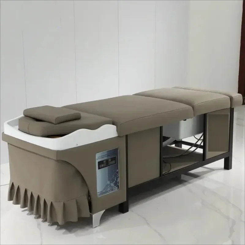 Fumigation Head Shampoo Bed Washing Salon Furniture Set With Foot Bath Function