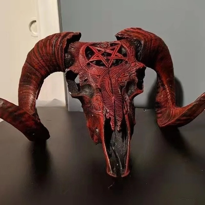 New Bull Head Star Decor Resin Craft Wall Hanging Creative Home Design Ornament