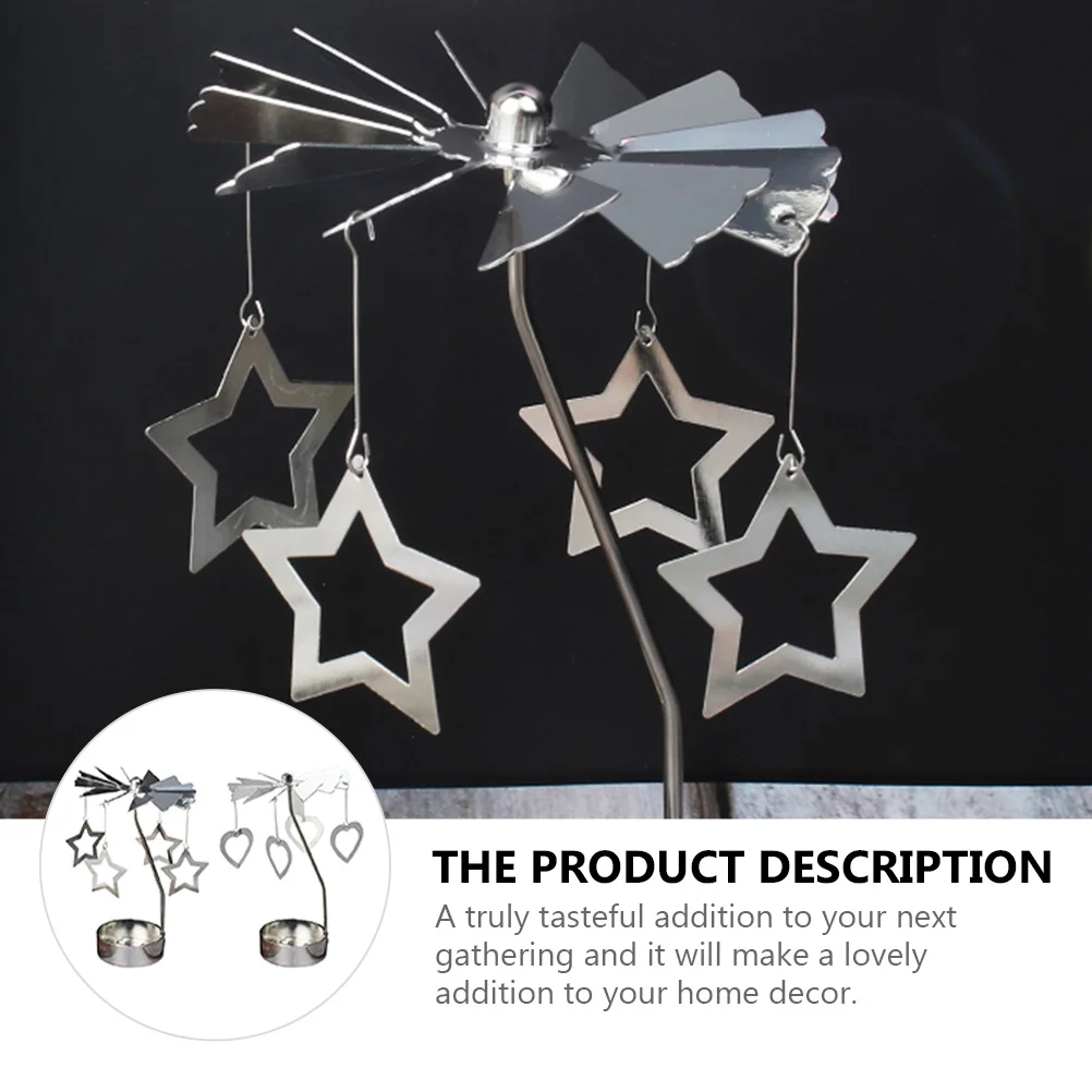 

2Pcs Metal Rotary Candleholder Exquisite Craft Unique Room Party Dining Table Decoration Metal Candlestick